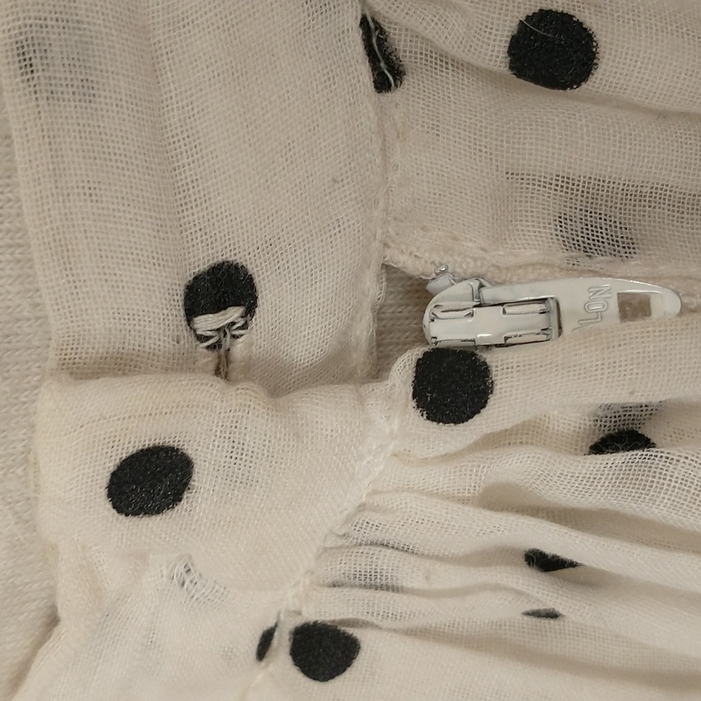 Vintage Polka Dot Flirty Mini Skirt 50s 60s Sheer Cotton USA Made Fun Feminine - Picture 7 of 10